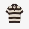 Maglione a maniche corte con collo polo a righe Maglione a maniche corte con collo polo a righe