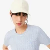 Maglione a maniche corte con lavorazione a trecce Maglione a maniche corte con lavorazione a trecce