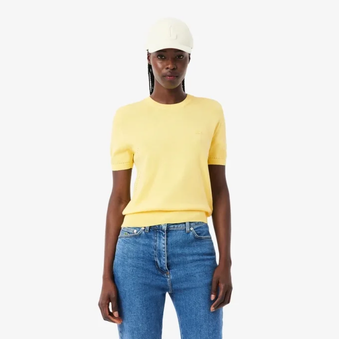 Maglione a maniche corte in maglia 3D Maglione a maniche corte in maglia 3D