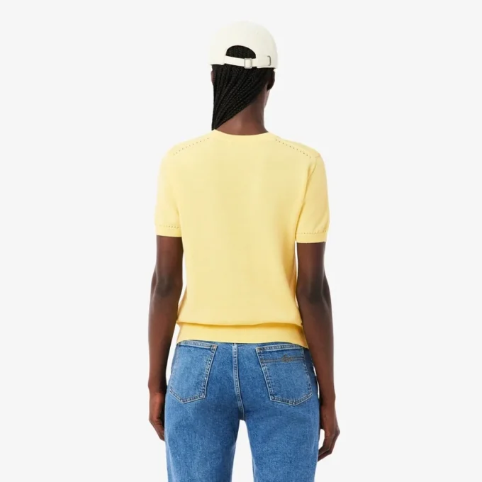 Maglione a maniche corte in maglia 3D Maglione a maniche corte in maglia 3D