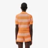 Maglione a righe con collo a polo in maglia a rete Maglione a righe con collo a polo in maglia a rete
