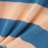 Maglione a righe con collo a polo in maglia a rete Maglione a righe con collo a polo in maglia a rete