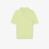 Maglione a righe con collo a polo in maglia a trecce Maglione a righe con collo a polo in maglia a trecce