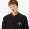 Maglione con badge in maglia a coste perlata Maglione con badge in maglia a coste perlata