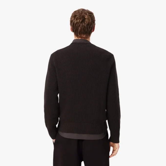 Maglione con badge in maglia a coste perlata Maglione con badge in maglia a coste perlata