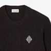 Maglione con badge in maglia a coste perlata Maglione con badge in maglia a coste perlata