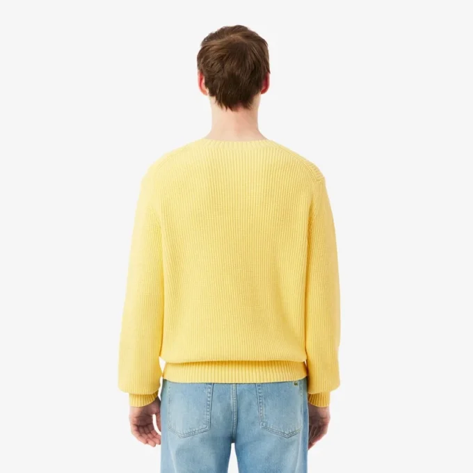 Maglione con badge in maglia a costine perlata Maglione con badge in maglia a costine perlata