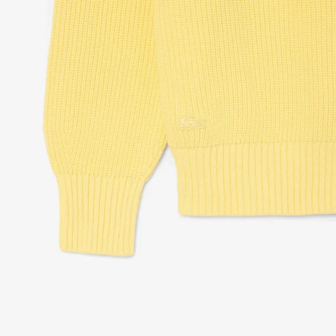 Maglione con badge in maglia a costine perlata Maglione con badge in maglia a costine perlata