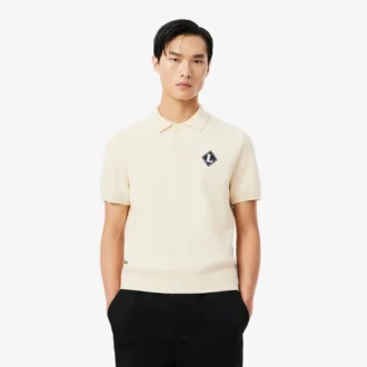 Maglione con colletto Polo e badge “Made in France”