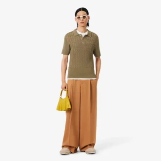 Maglione con collo a polo e lavorazione a trecce Runway