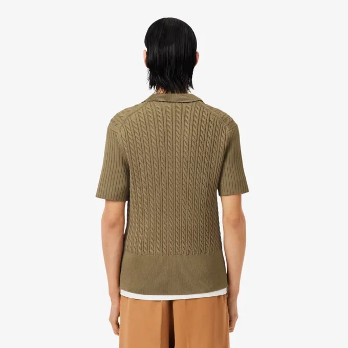 Maglione con collo a polo e lavorazione a trecce Runway Maglione con collo a polo e lavorazione a trecce Runway