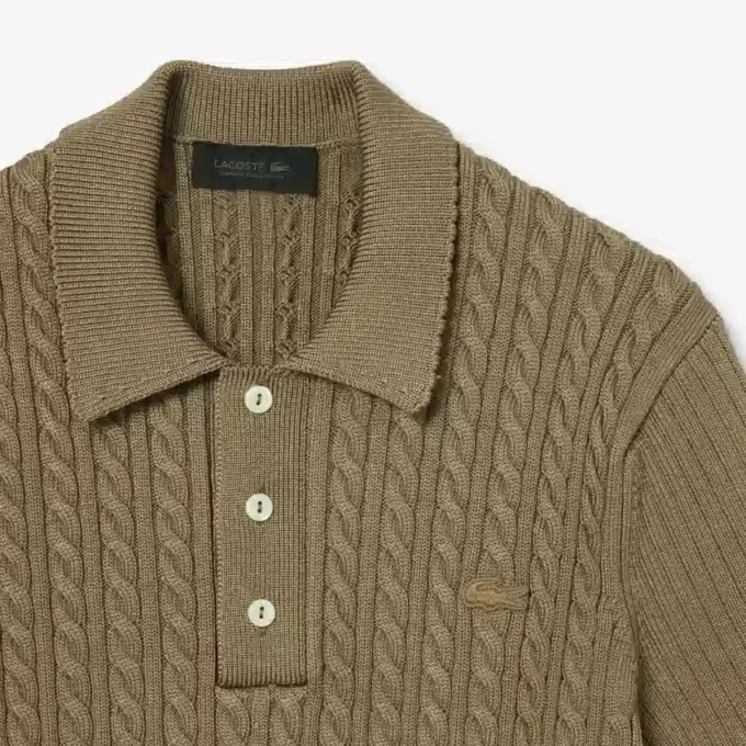 Maglione con collo a polo e lavorazione a trecce Runway Maglione con collo a polo e lavorazione a trecce Runway