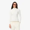Maglione da donna a collo alto in maglia a coste 3D Maglione da donna a collo alto in maglia a coste 3D