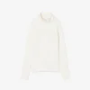 Maglione da donna a collo alto in maglia a coste 3D Maglione da donna a collo alto in maglia a coste 3D