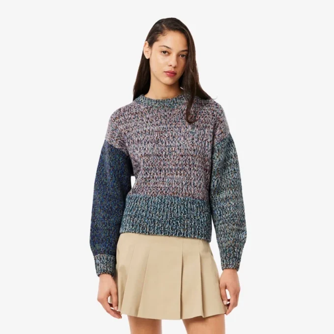 Maglione da donna a collo alto in misto lana The Blend con lavorazione a trecce Maglione da donna a collo alto in misto lana The Blend con lavorazione a trecce