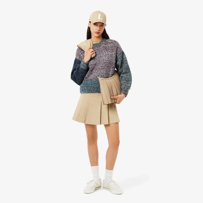Maglione da donna a collo alto in misto lana The Blend con lavorazione a trecce Maglione da donna a collo alto in misto lana The Blend con lavorazione a trecce