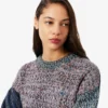 Maglione da donna a collo alto in misto lana The Blend con lavorazione a trecce Maglione da donna a collo alto in misto lana The Blend con lavorazione a trecce