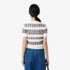 Maglione da donna a maniche corte in maglia a costine Maglione da donna a maniche corte in maglia a costine
