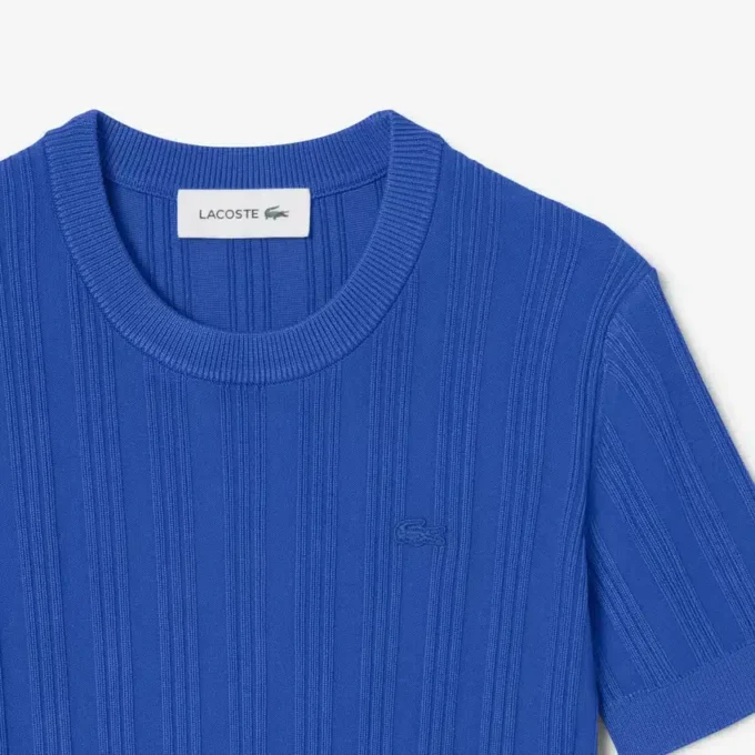 Maglione da donna a maniche corte in maglia a costine Maglione da donna a maniche corte in maglia a costine