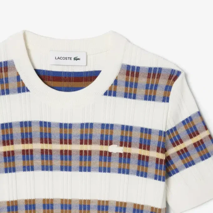 Maglione da donna a maniche corte in maglia a costine Maglione da donna a maniche corte in maglia a costine