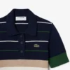 Maglione da donna con collo a polo a righe, prodotto in Francia Maglione da donna con collo a polo a righe, prodotto in Francia