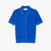 Maglione da donna con collo a polo in maglia a coste Maglione da donna con collo a polo in maglia a coste