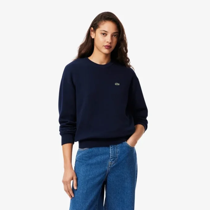 Maglione da donna in cotone a vestibilità comoda con collo a giro Maglione da donna in cotone a vestibilità comoda con collo a giro