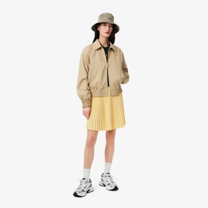 Maglione da donna in jersey di lana con collo a polo Maglione da donna in jersey di lana con collo a polo