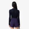 Maglione da donna in jersey di lana con collo a polo Maglione da donna in jersey di lana con collo a polo