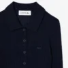 Maglione da donna in jersey di lana con collo a polo Maglione da donna in jersey di lana con collo a polo