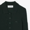 Maglione da donna in jersey di lana con collo a polo Maglione da donna in jersey di lana con collo a polo