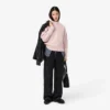 Maglione da donna in lana a collo alto con effetto patchwork Maglione da donna in lana a collo alto con effetto patchwork