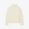 Maglione da donna in lana a collo alto con effetto patchwork Maglione da donna in lana a collo alto con effetto patchwork