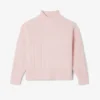 Maglione da donna in lana a collo alto con effetto patchwork Maglione da donna in lana a collo alto con effetto patchwork