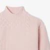 Maglione da donna in lana a collo alto con effetto patchwork Maglione da donna in lana a collo alto con effetto patchwork