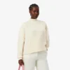 Maglione da donna in lana a collo alto con effetto patchwork Maglione da donna in lana a collo alto con effetto patchwork