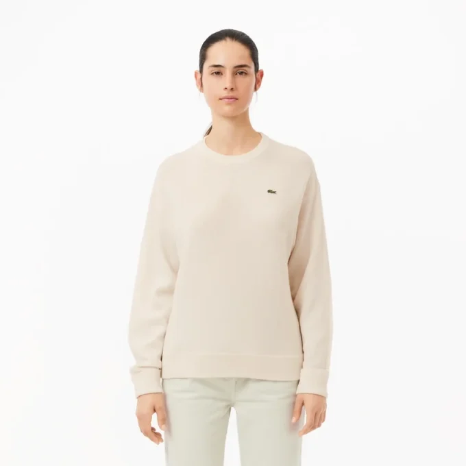 Maglione da donna in lana a maglia moss con vestibilità comoda Maglione da donna in lana a maglia moss con vestibilità comoda