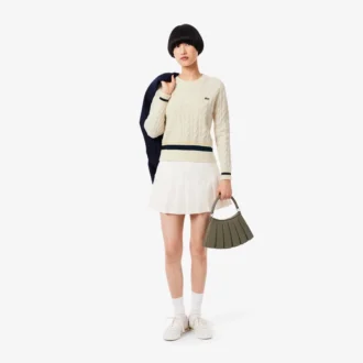 Maglione da donna in lana a trecce