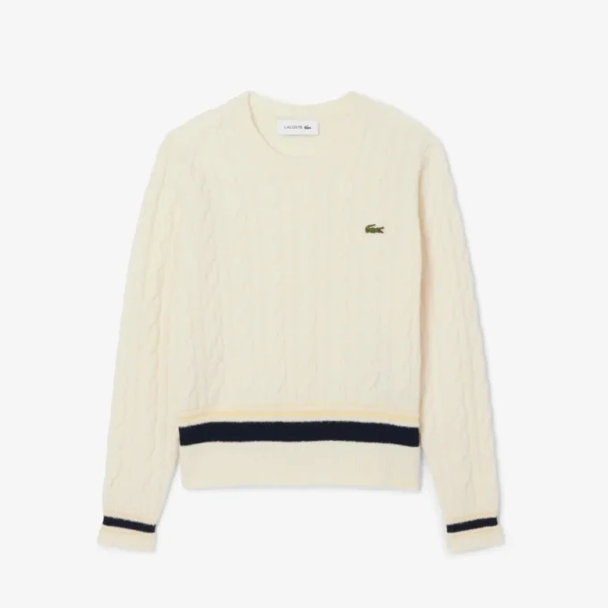 Maglione da donna in lana a trecce Maglione da donna in lana a trecce