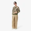Maglione da donna in lana con collo rotondo e stampa grafica Maglione da donna in lana con collo rotondo e stampa grafica