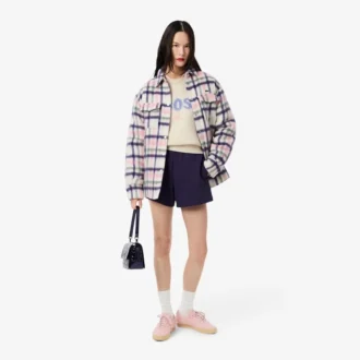 Maglione da donna in lana con intarsio del marchio