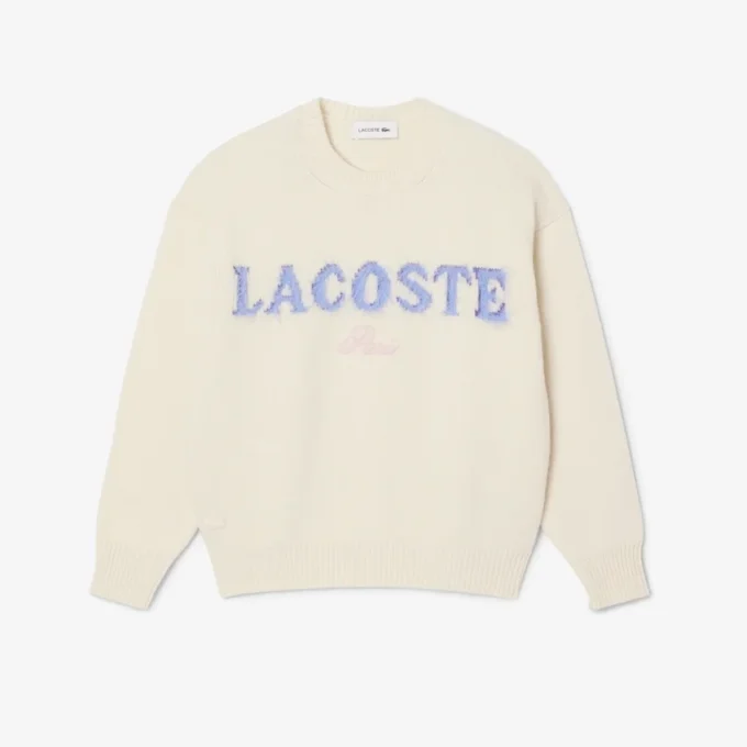 Maglione da donna in lana con intarsio del marchio Maglione da donna in lana con intarsio del marchio