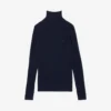 Maglione da donna in lana merino a collo alto con lavorazione a coste Maglione da donna in lana merino a collo alto con lavorazione a coste