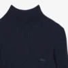 Maglione da donna in lana merino a collo alto con lavorazione a coste Maglione da donna in lana merino a collo alto con lavorazione a coste
