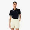 Maglione da golf da donna a maniche corte con collo a polo Maglione da golf da donna a maniche corte con collo a polo