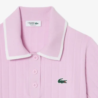 Maglione da golf da donna a maniche corte con collo a polo