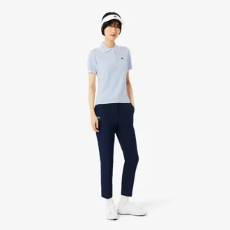 Maglione da golf da donna a maniche corte con collo a polo