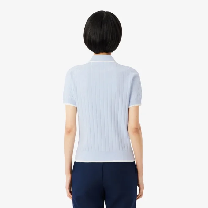 Maglione da golf da donna a maniche corte con collo a polo Maglione da golf da donna a maniche corte con collo a polo