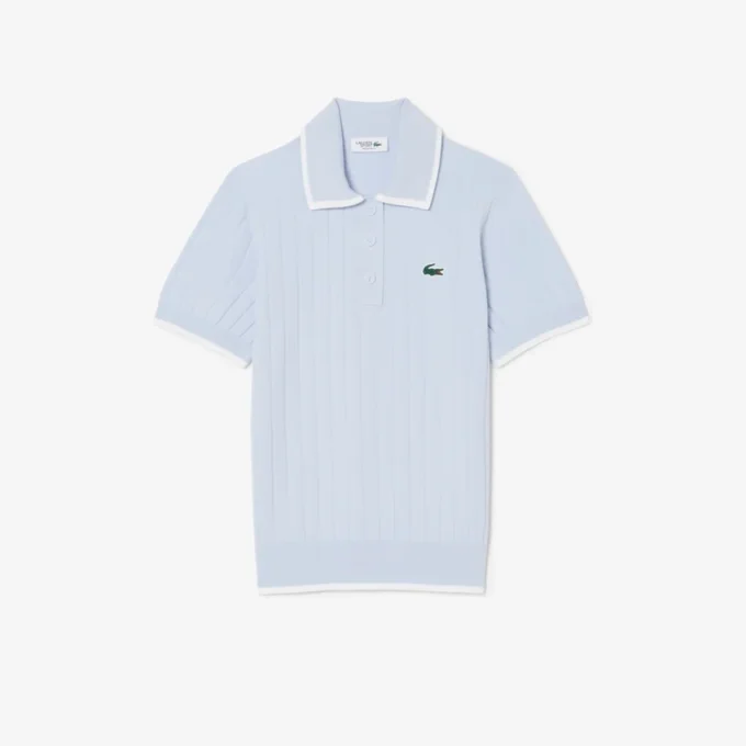 Maglione da golf da donna a maniche corte con collo a polo Maglione da golf da donna a maniche corte con collo a polo