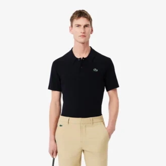 Maglione da golf da uomo a maniche corte con collo a polo